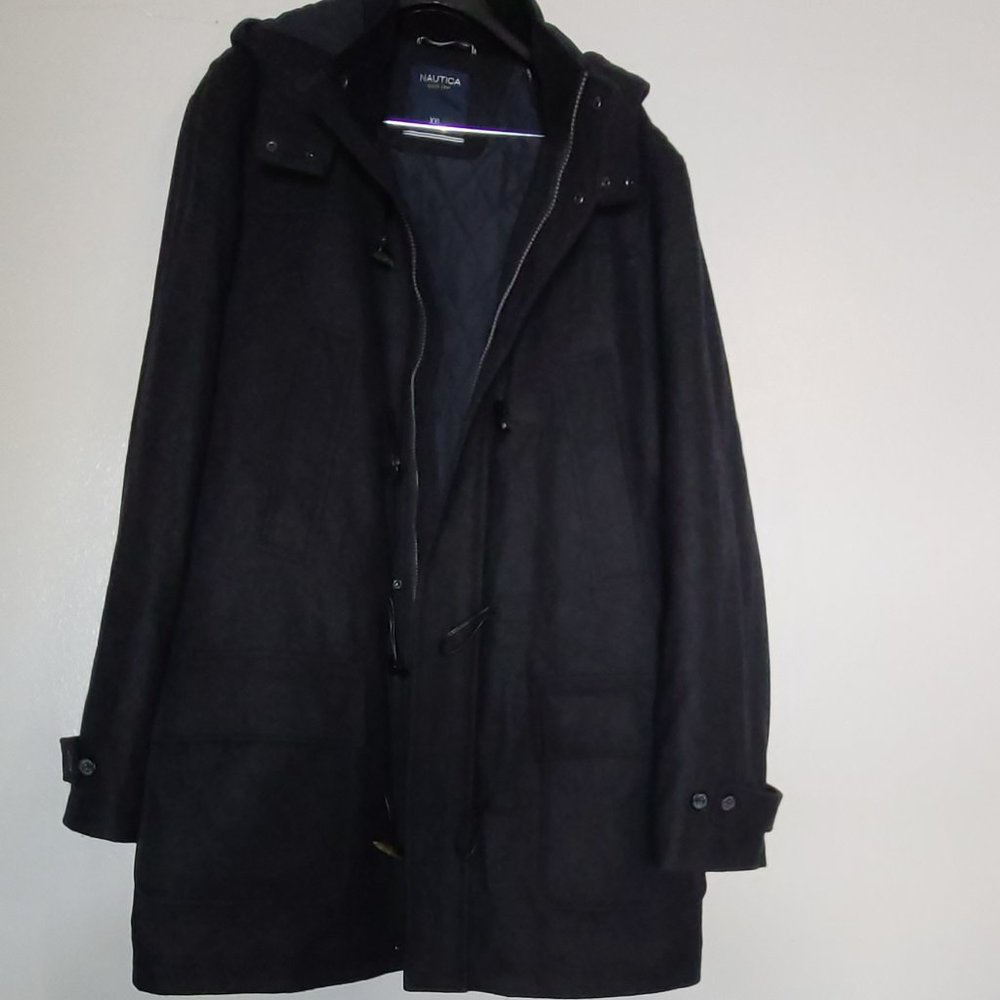 Nautica toggle & zipper winter coat w/removable hood